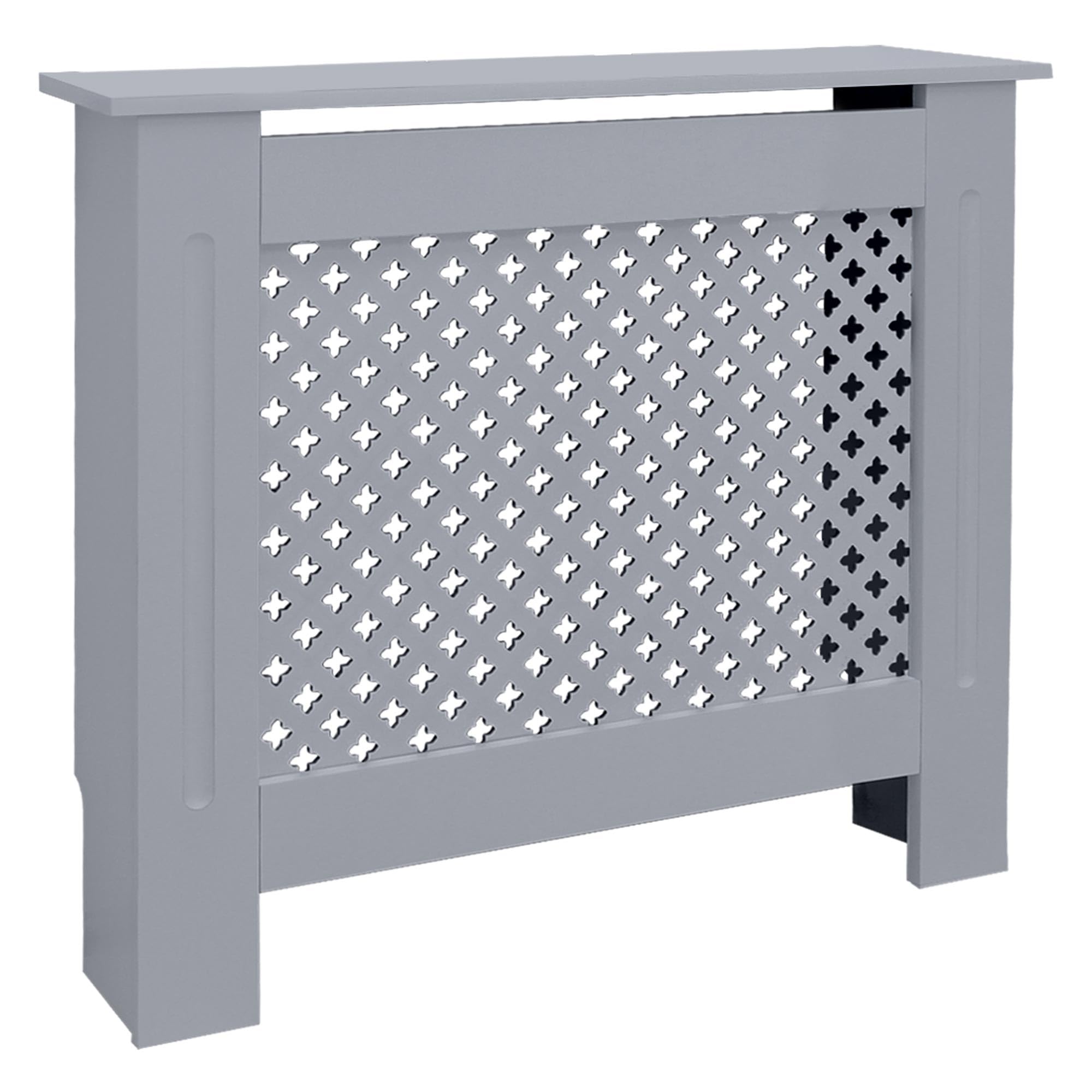 ECD Germany Oslona grzejnika z wzorem plastra miodu 78x19x82 cm Szara wykonana z MDF lakierowanego do sypialni, salonu, oslona grzejnika Oslona grzejnika Grzejnik grzewczy