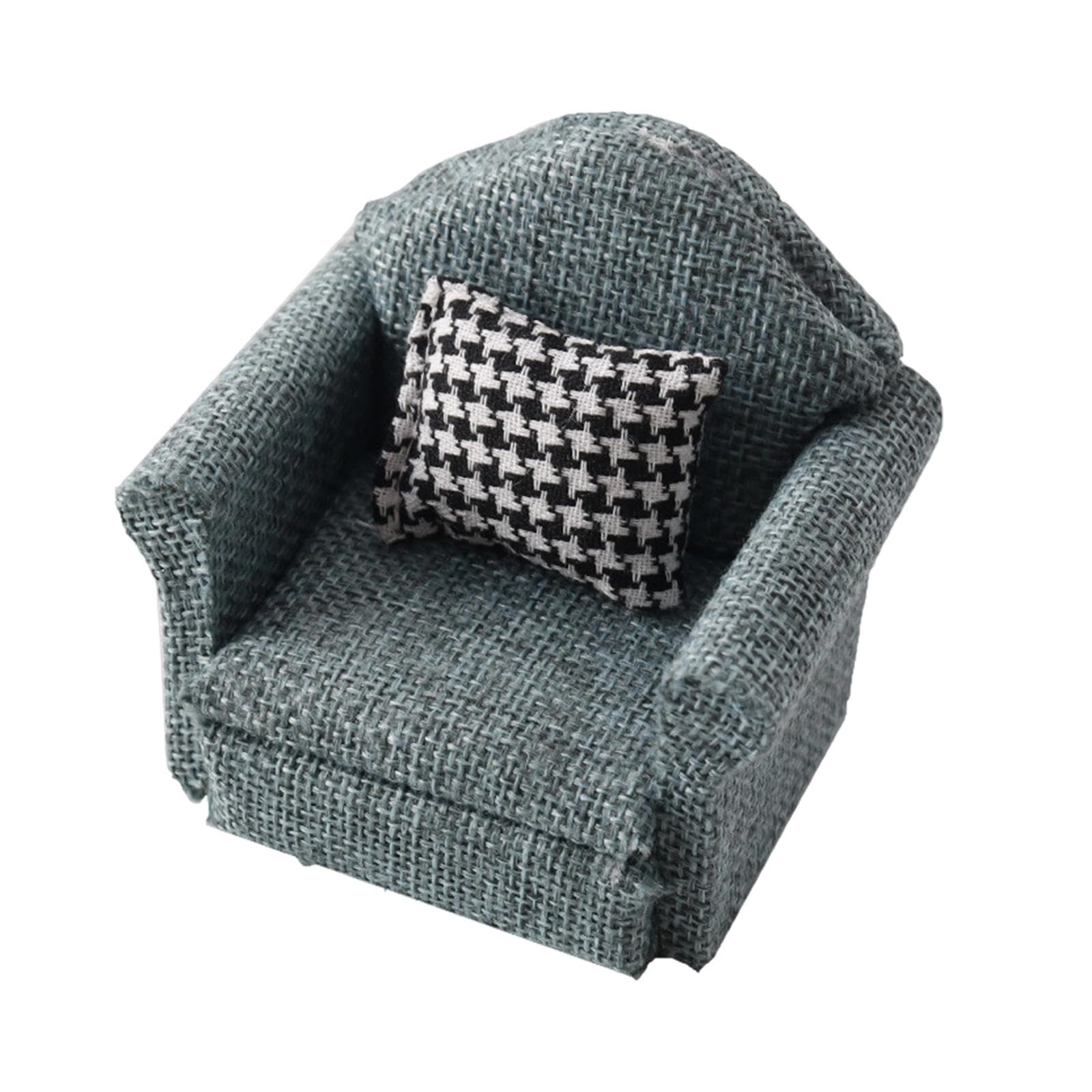 JunZheHub Miniature Sofa, Miniature Furniture, Decorative Photo Props, Armchair Model, Mini Accent Chair for Dollhouse in 1:12 Scale, dark green