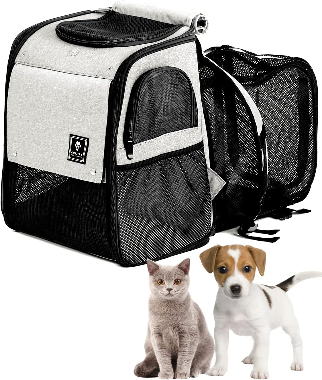 Cat Carrier Backpack, Expandable Pet Carrier Backpack for Small Dogs Cats Rabbits,Pet Travel Carrier for Hiking Travel Camping Hold Pets…