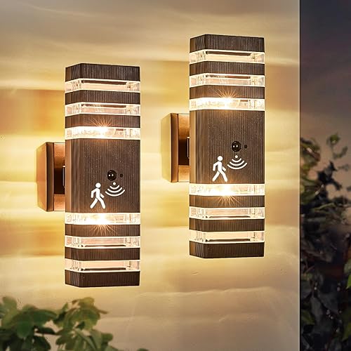 Miniatura 9 de Luces solares de pared de bronce aceitado para exteriores con sensor de movimiento de 3 modos de iluminación exterior para porche de 3000 K, 500