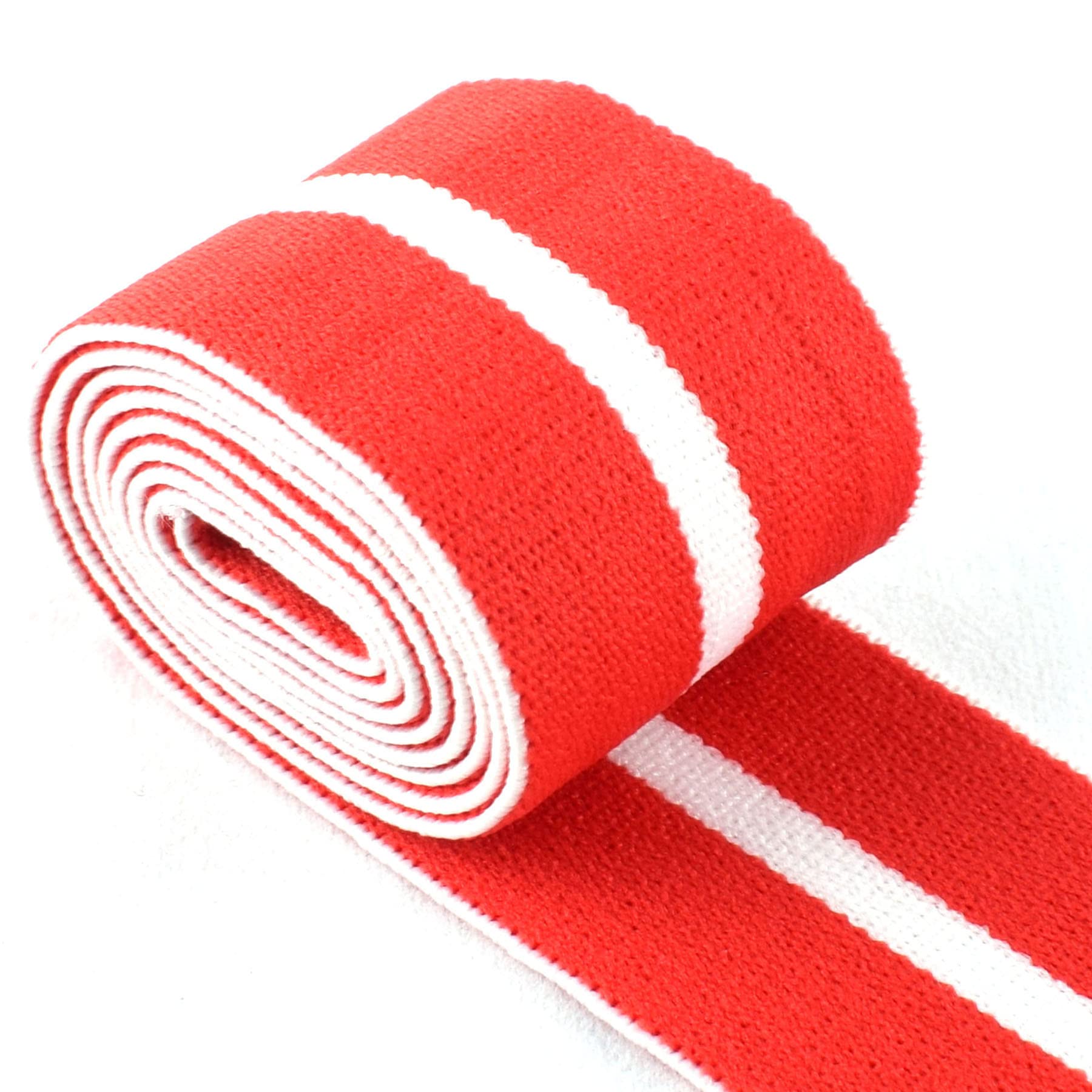 38mm Elastic Suitable and Elastic Fabric Red White Colorful Striped Elastic Webbing for DIY Clothing Accessories by The Yard