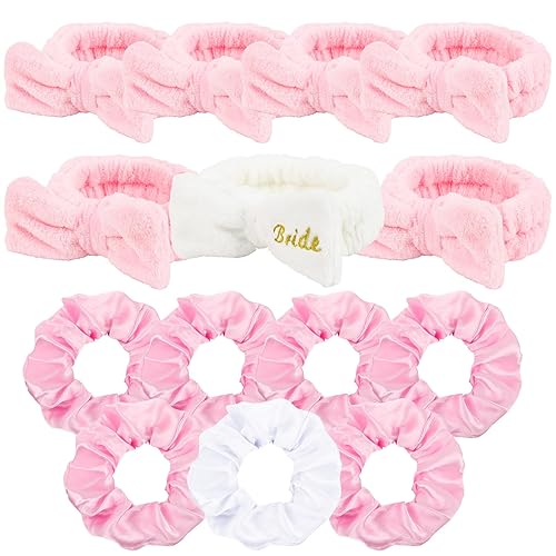 WHAVEL 14 piezas de regalos de despedida de soltera  El juego de regalos de dama de honor incluye 7 diademas de spa para novia, dama de honor, 7