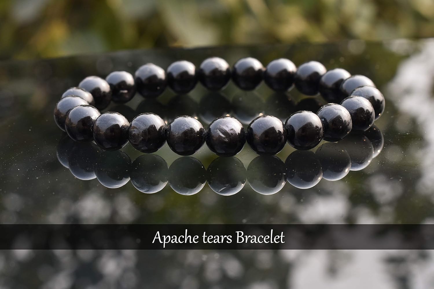 Vista 5 de Healings4u Pulsera Apache Tamaño de lágrima 0.315in Natural Curación Reiki Cristal Chakra Equilibrio Vastu Piedra Perdón, Cristal