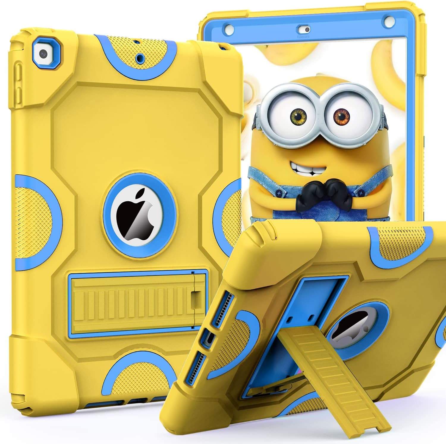 ZoneFoker for iPad 9th Generation Case, iPad 8th 7th Generation Case, iPad 10.2 Inch 2021/2020/2019 Case, Heavy Duty Rugged Shockproof Protective Cover with Kickstand Gold