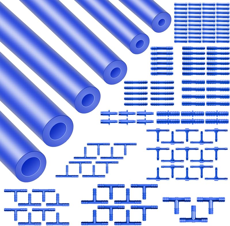 Kit de Mangueiras de Vácuo Automotivas Shineyoo em Silicone Azul com Conectores – 6 Mangueiras e 128 Peças
