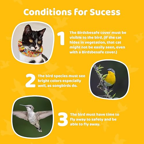 Miniatura 9 de Birdsbesafe Funda geodélica para collar de gato para pájaros, collar de gato con advertencia de pájaros, científicamente probado para ayudar a