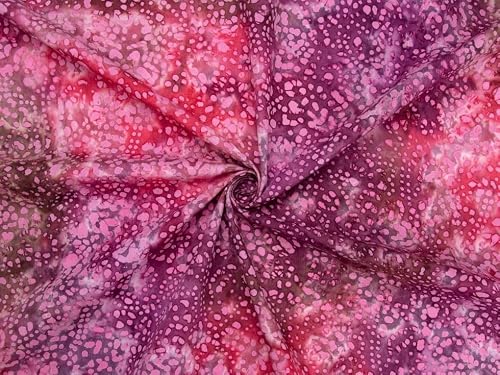Minerva Pink Cotton Batik Fabric for Dressmaking & Quilting - 110cm Wide - per metre