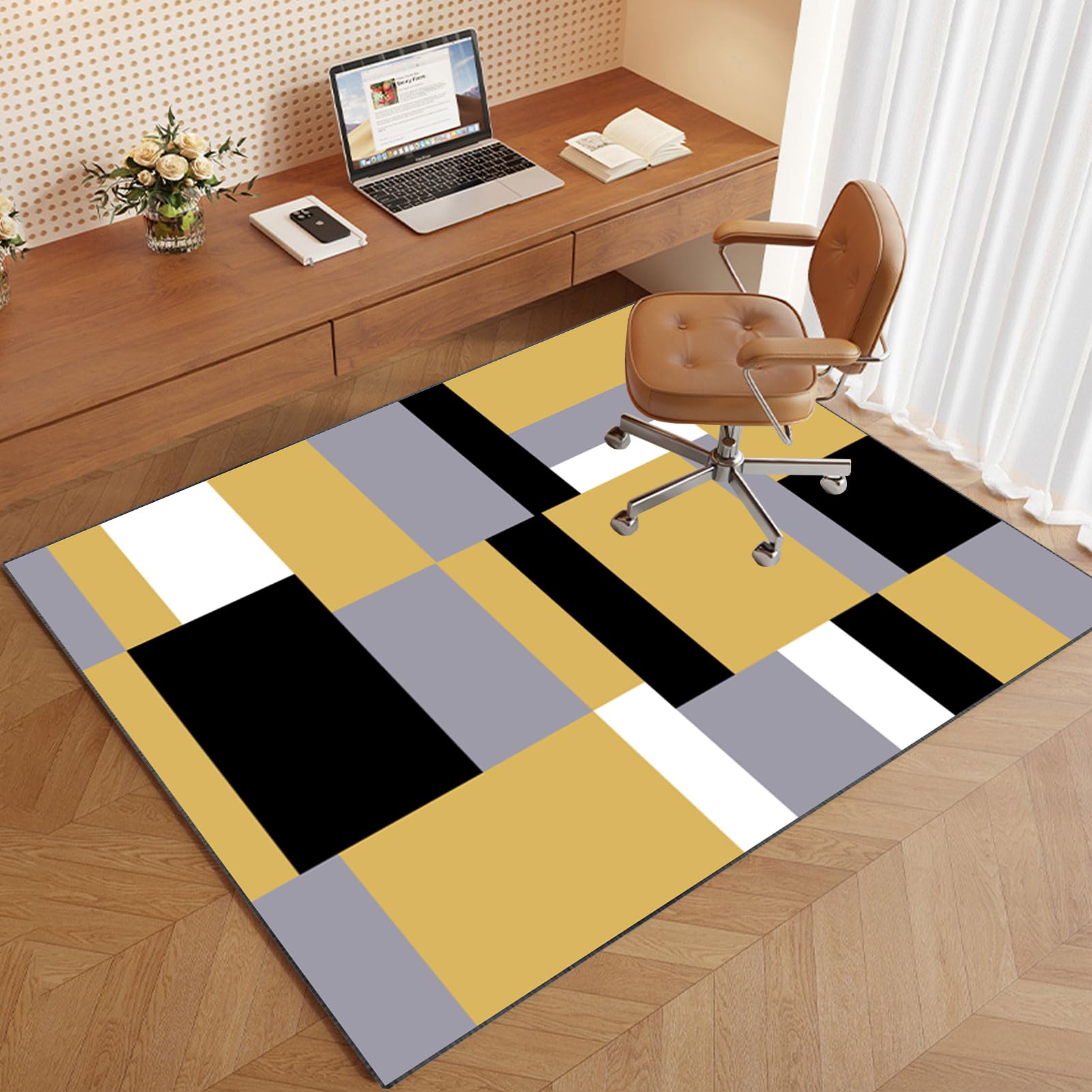 VETCS Gaming Stuhl Unterlage, Bürostuhl Unterlage, Bodenschutz Matte für Bürostuhl, Schreibtischstuhl Unterlage für zu Hause, Bodenschutzmatte für Hartböden, Gaming Teppich für Parkett 120 x 160 cm