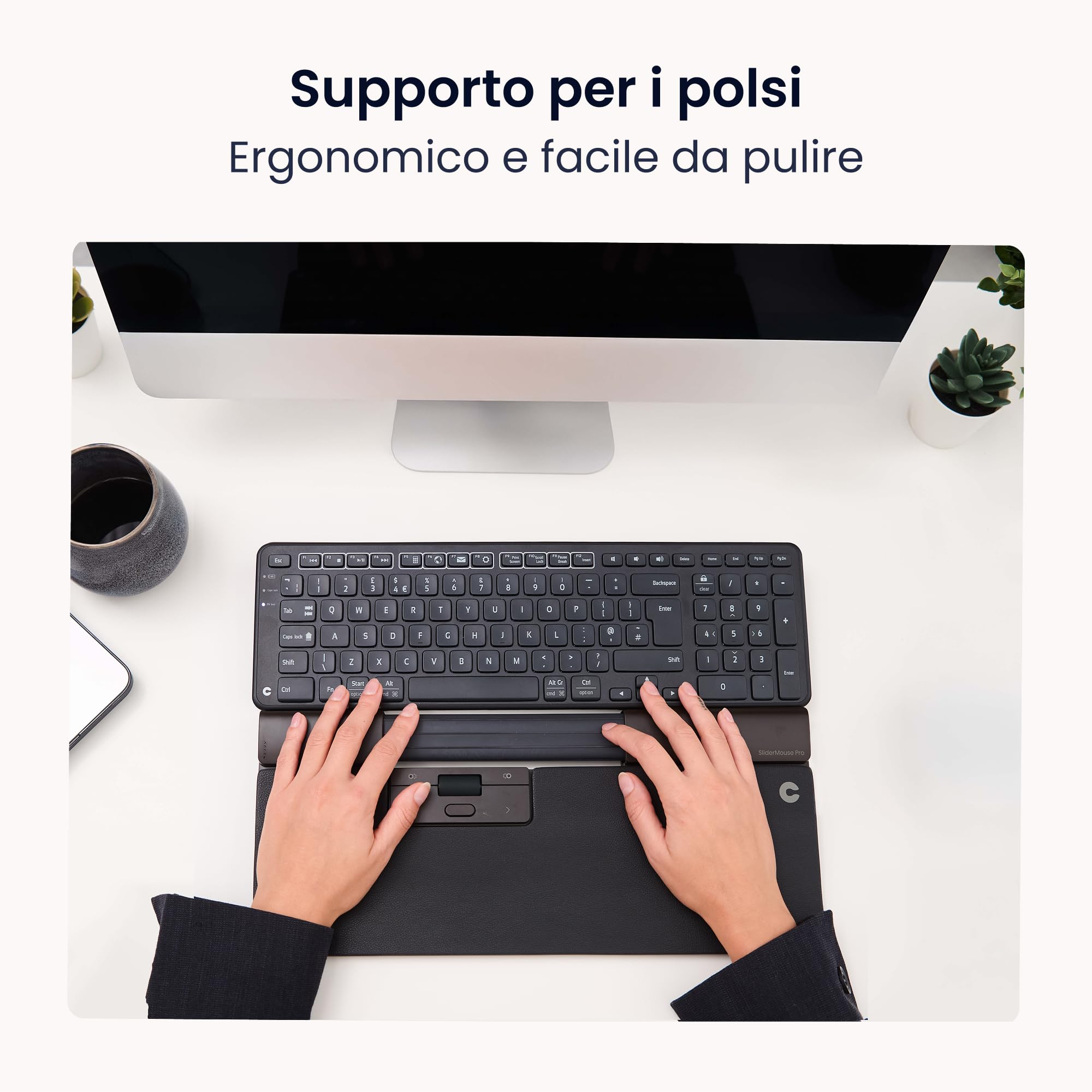 Contour Design SliderMouse Pro Mouse ergonomico da ufficio per ridurre lo sforzo su polsi, spalle e avambracci | Progettato per la produttività Plug & Play PC Desktop Mac - Senza fili - Regolare
