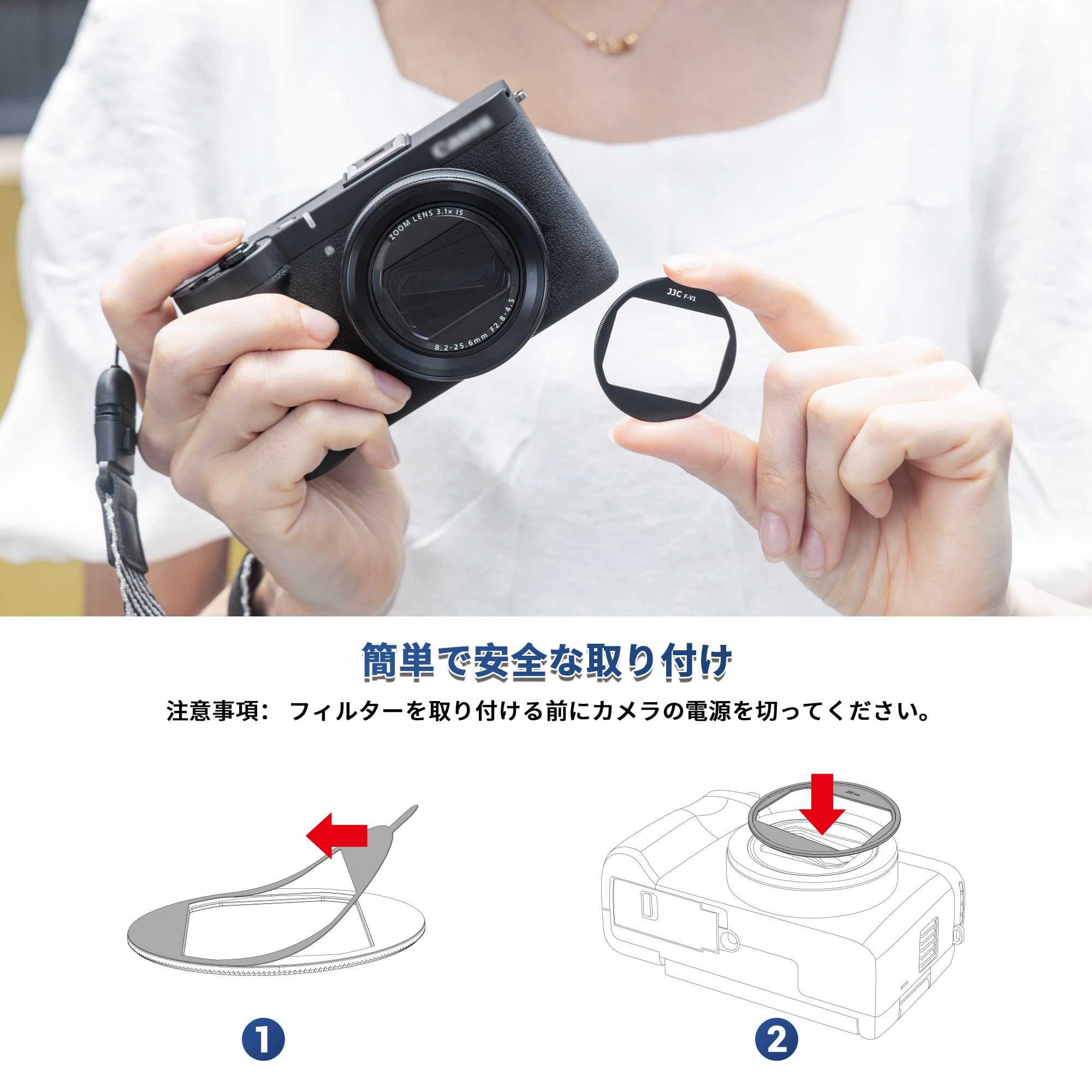 Amazon | JJC Canon Powershot V1用UVフィルター 超低反射0.15% 高透過