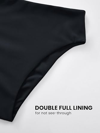 DOBREVA Women's High Waisted Bikini Bottoms