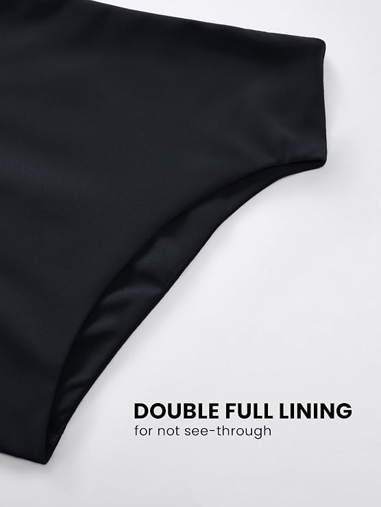 DOBREVA Women's High Waisted Bikini Bottoms