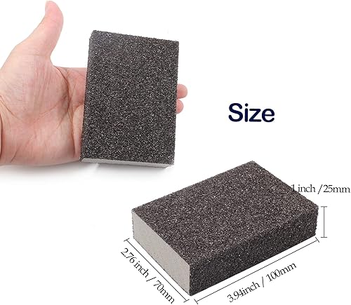 Vista 3 de Bloque de lijado grueso de grano 36 – 12 piezas, esponja de lija húmeda y seca, bloque de papel de lija de espuma, lavable y reutilizable, esponja