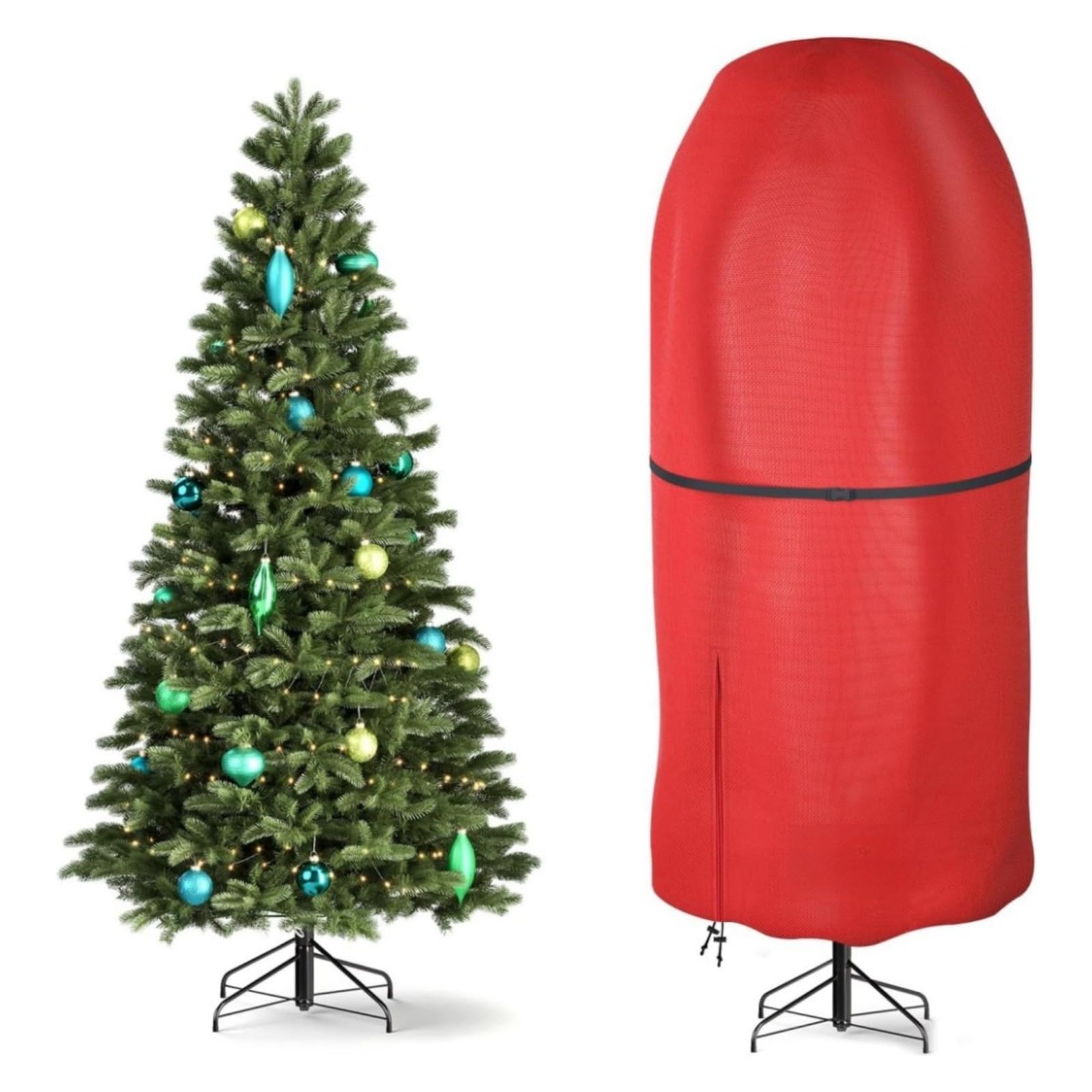 Custodia Porta Albero Di Natale Verticale Impermeabile - Tessuto Oxford, Regolabile, Con Cerniera, Per Alberi 3-9 Ft, Antipolvere E Antiurto