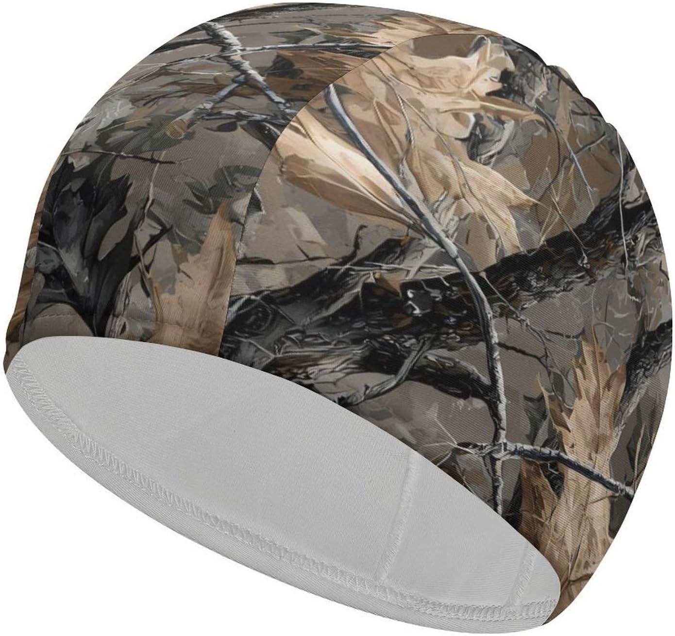 Brown Camouflage Hunting Wilderness Womens Swim Cap for Men Adult Swimming Hat Curly Short Medium Long Hair