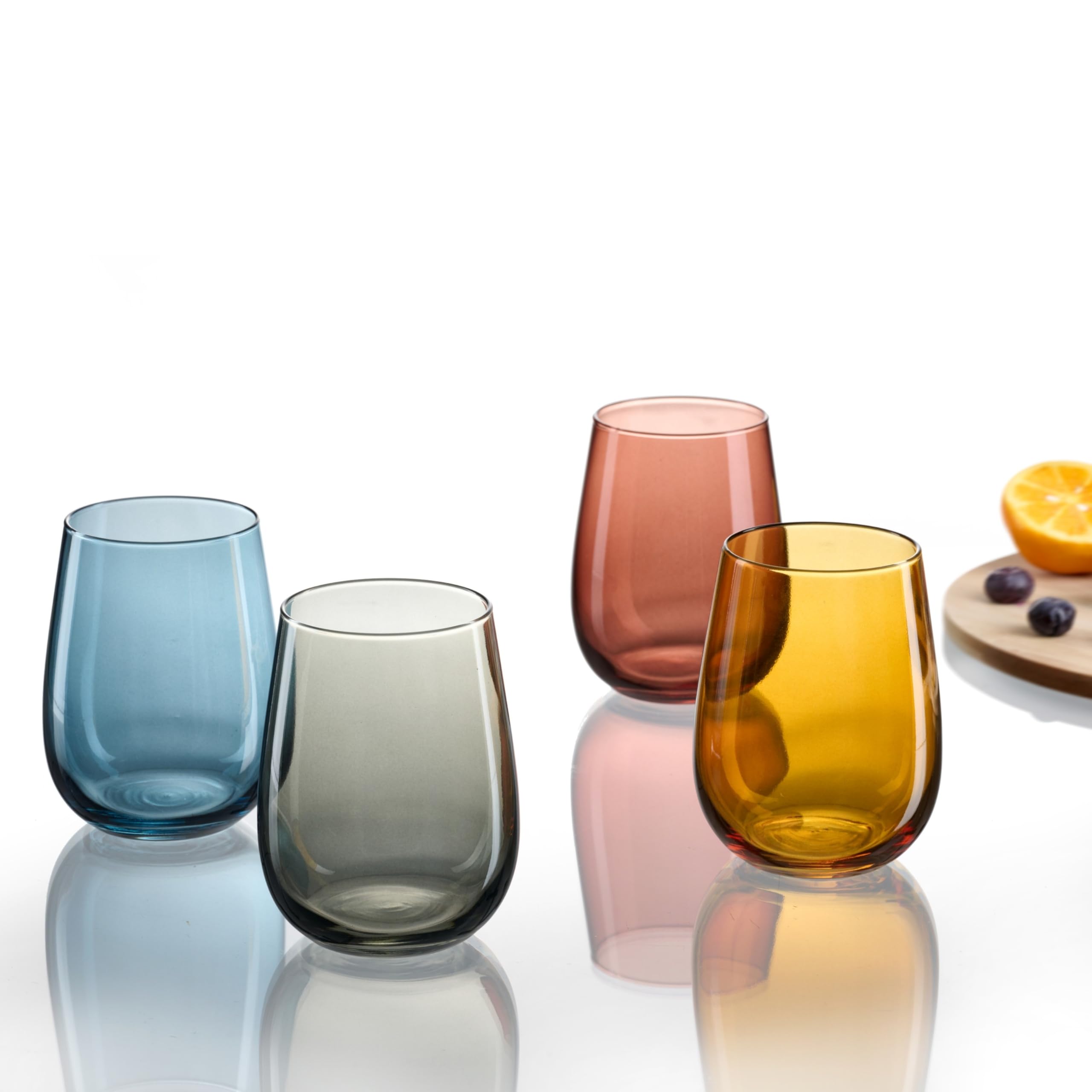 Ritzenhoff & Breker Trinkgläser-Set Palermo, 12-teilig, Klar, Bunte Wassergläser, Spülmaschinengeeignet