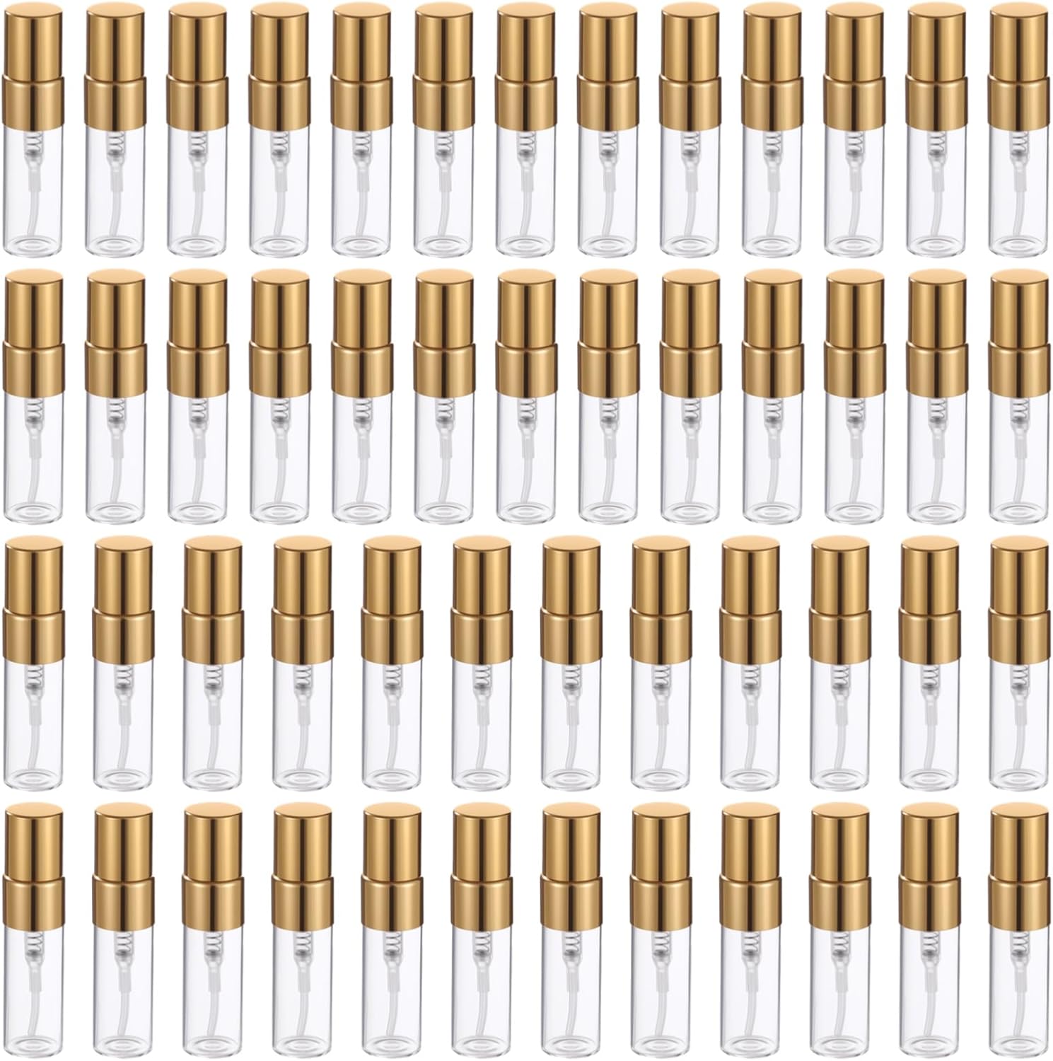 50 PCS Refillable Spray Containers, 3 ml Clear Glass Spray Bottles Perfume Bottles, Fine Mist Sprayer for Fragrance Samples Essential Oil, Home Travel Atomizer