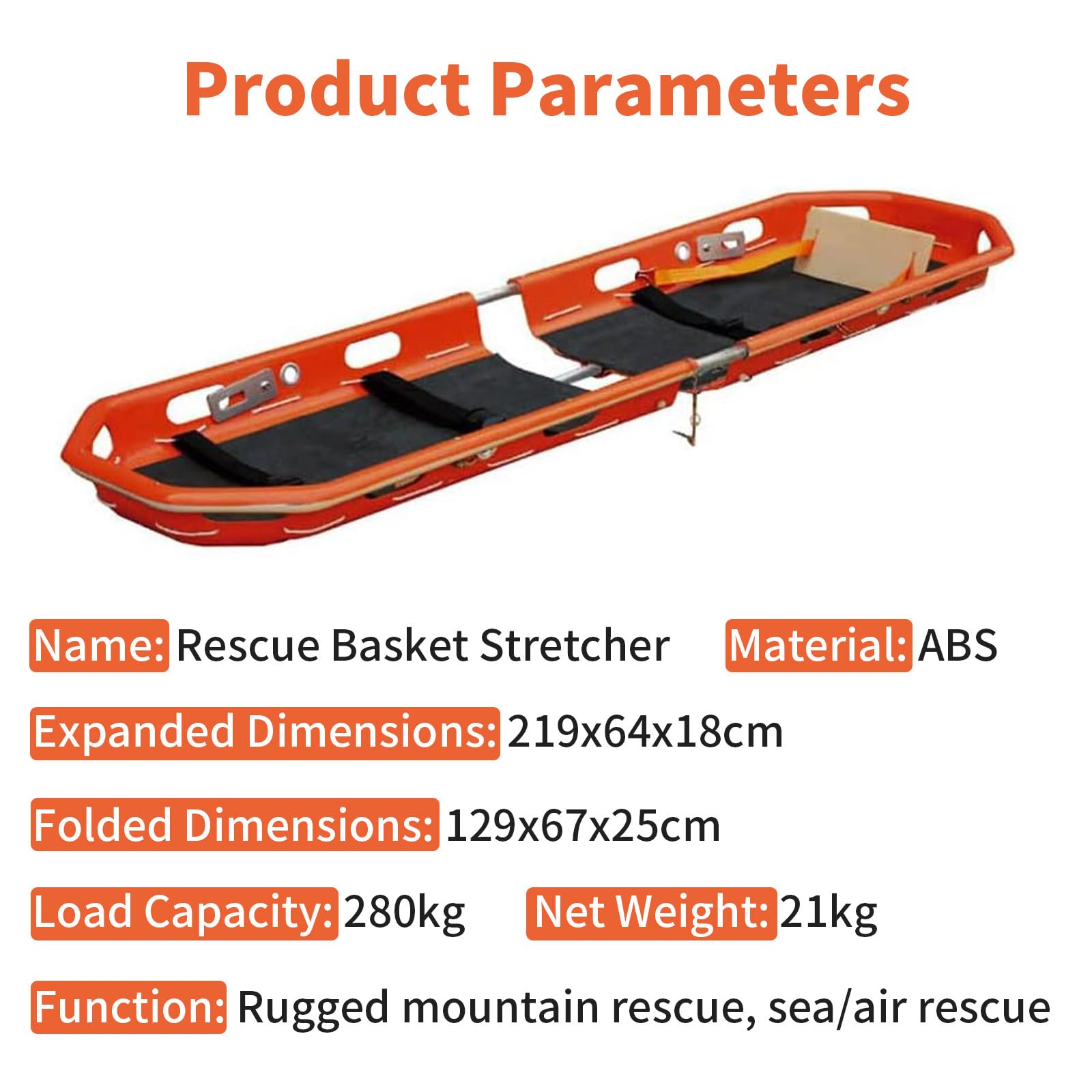 Barella a Cesto di Soccorso di Emergenza con Imbracatura Speciale, Barella a Cesto Portatile Separabile per Ambulanza Pesante, per Soccorso, Portatile E Rimovibile