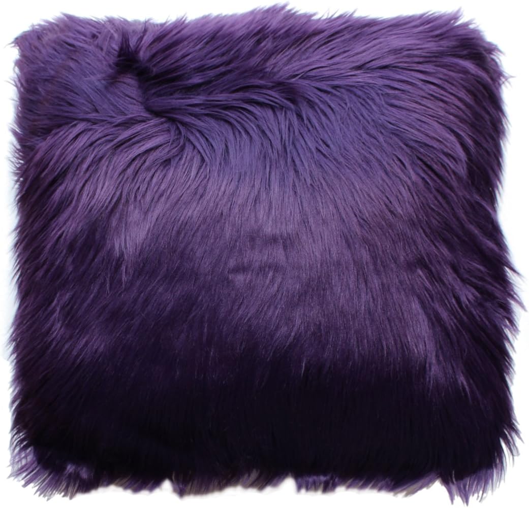 Decorative Throw Pillow Shaggy Purple (18 Inch X 18 Inch) Pillow