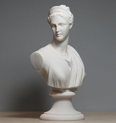 Miniatura 6 de Busto griego de Artemisa Diana Diosa estatua artística escultura de alabastro 5.91 pulgadas