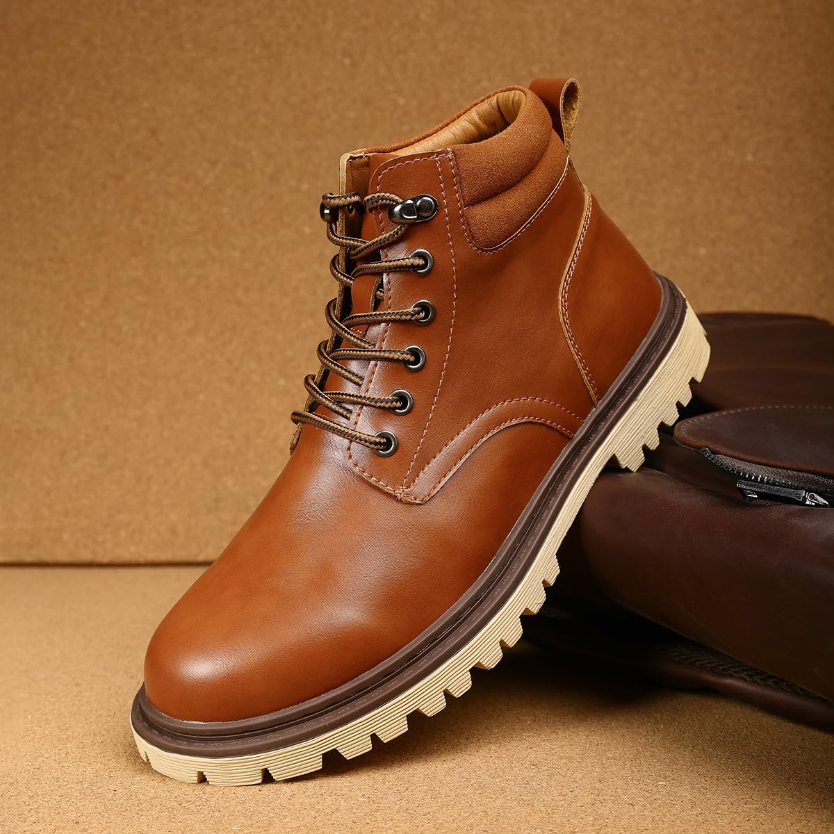 Shaire Men's Leather Chukka Boots | Lace-Up Ankle Boots for Men | Casual Comfort Boots - Image 8