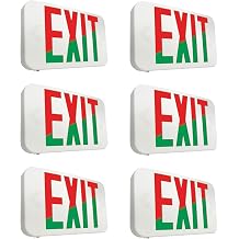Sure-Lites All-Pro APX6RG LED Indoor Exit Sign, Selectable Red or Green face, Easy Installation, AC Only, Universal Mounting Options for Maximum Flexibility, White Finish, 6 Pack