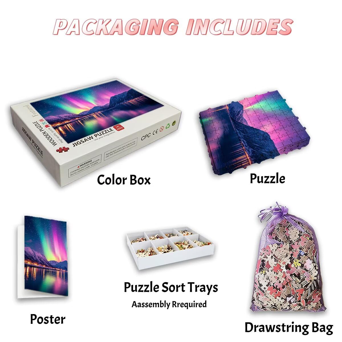 Puzzle 2000 sztuk Aurora, drewniane puzzle krajobrazy, klasyczne wyzwanie puzzle dla całej rodziny, zabawki puzzle litery na plecach, oryginalne prezenty dla mężczyzn wystrój -1809