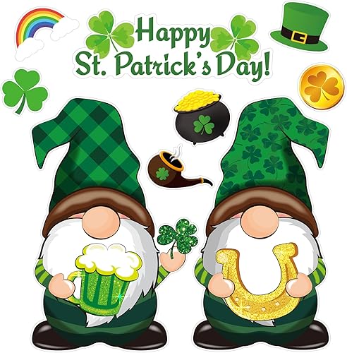 9 piezas de gnomos navideños para refrigerador imanes de gnomo para refrigerador calcomanías magnéticas para el día de San Patricio decoración de