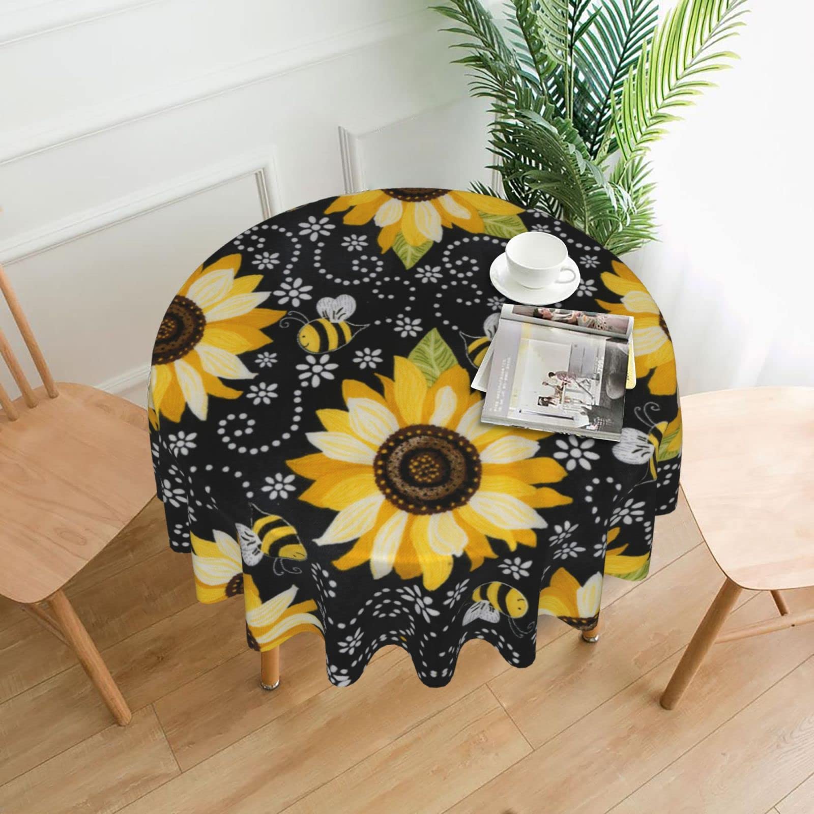 Nappe ronde en polyester lavable pour effacer les taches de fêtes