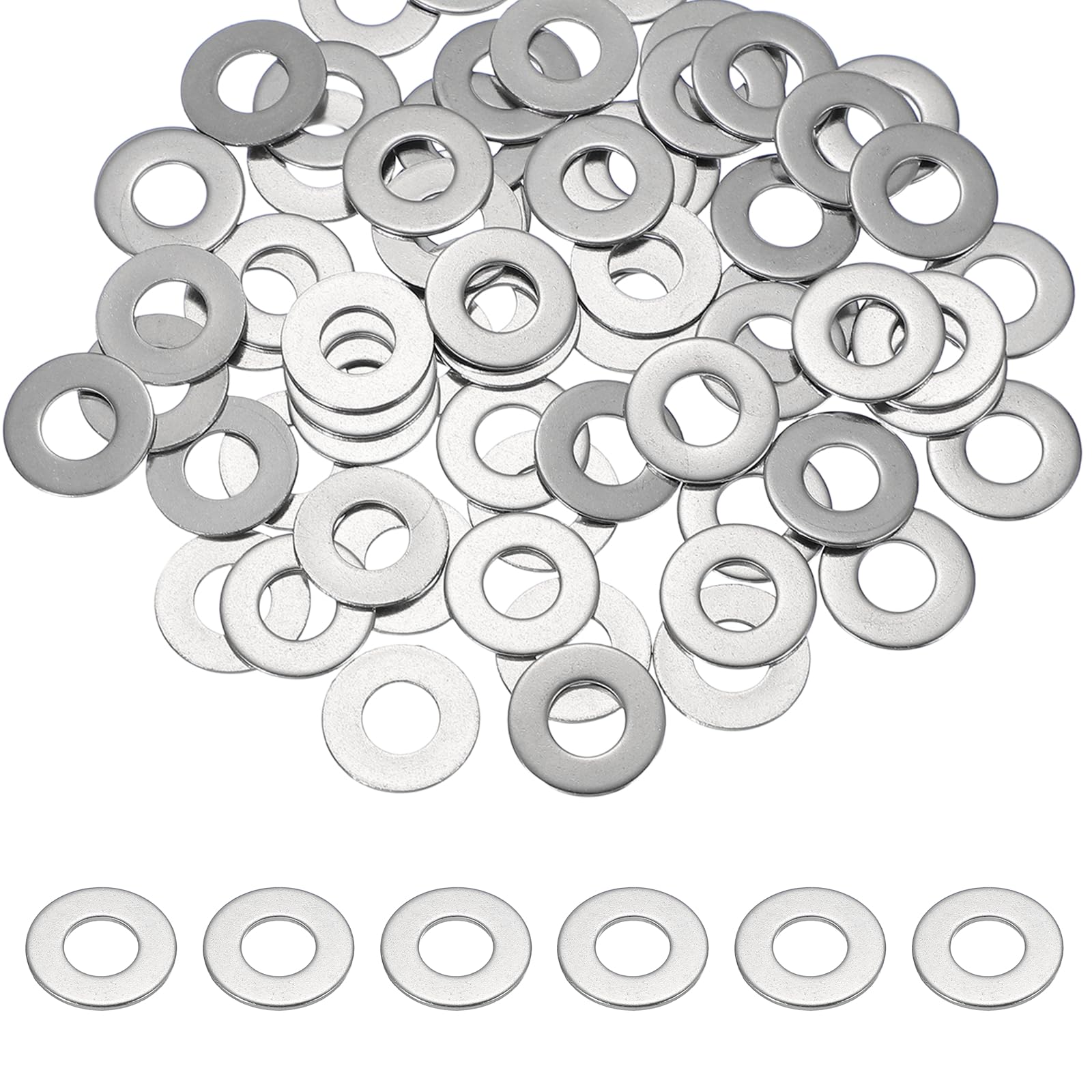 PATIKIL M8 x 18mm Metal Screw Washers Set, 66Pcs 304 Stainless Steel Flat Washers for Screws Bolts Factories Home Outdoor Projects