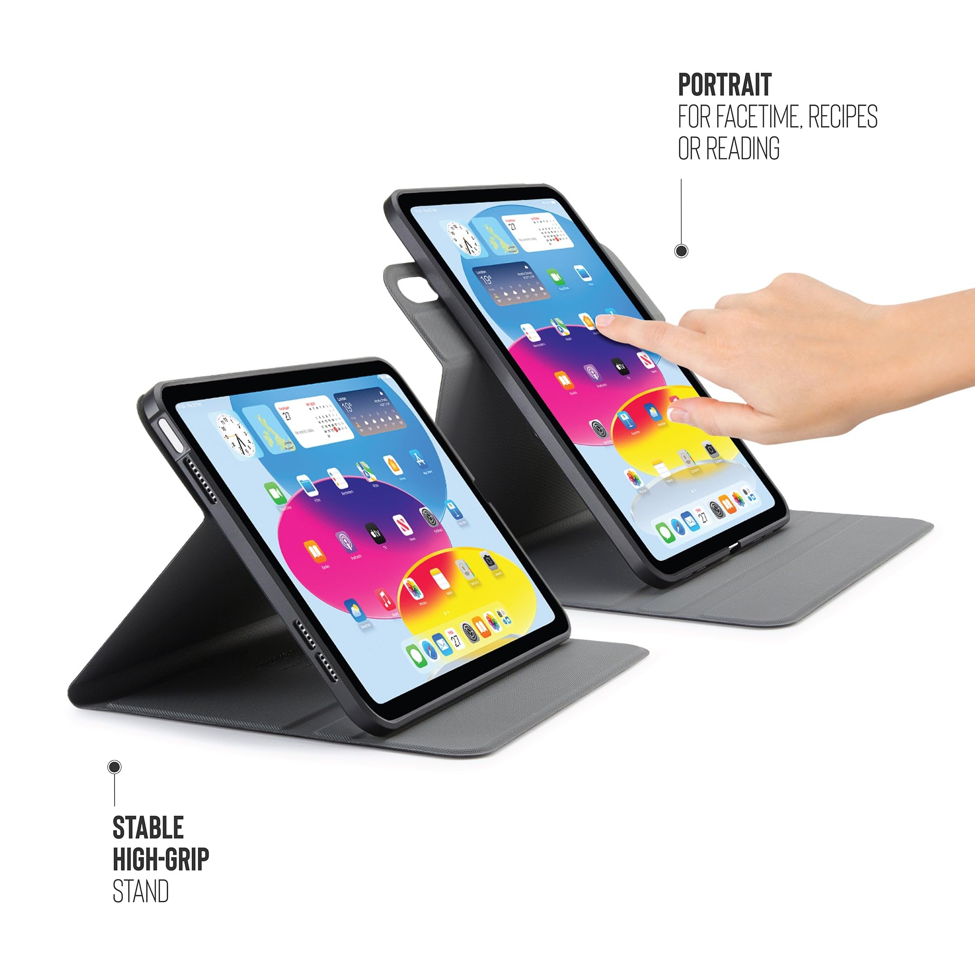 Pipetto Rotating Folio Custodia per iPad 2022 Nero, Nero, Utilità