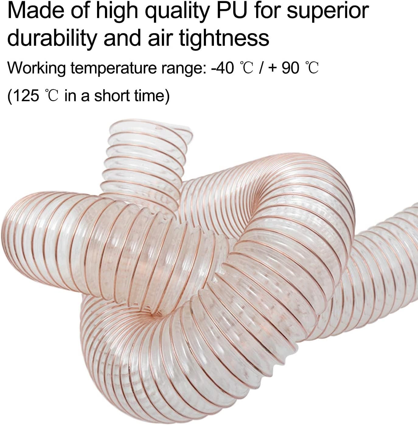 Stahldrahtschlauch, verstärkter Schlauch, transparenter Vakuum-Entlüftungsschlauch aus verkupfertem Stahldraht, PVC, PU, ​​Polyurethan, 0,63–1,2 mm