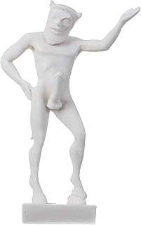 Satyr Pan Panas Greek Roman Statue Handmade Alabaster Male Figure 5.5" 14cm
