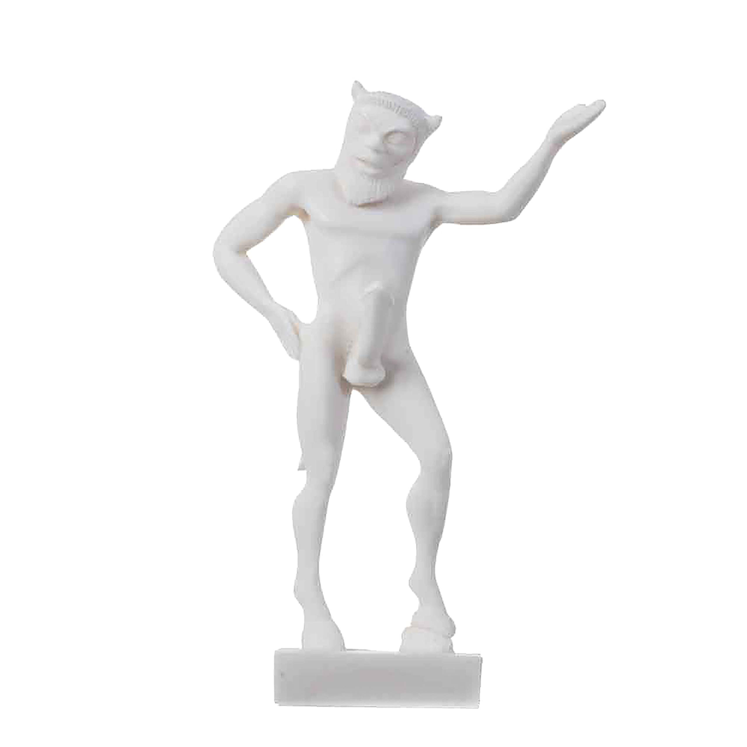 Satyr Pan Panas Greek Roman Statue Handmade Alabaster Male Figure 5.5" 14cm