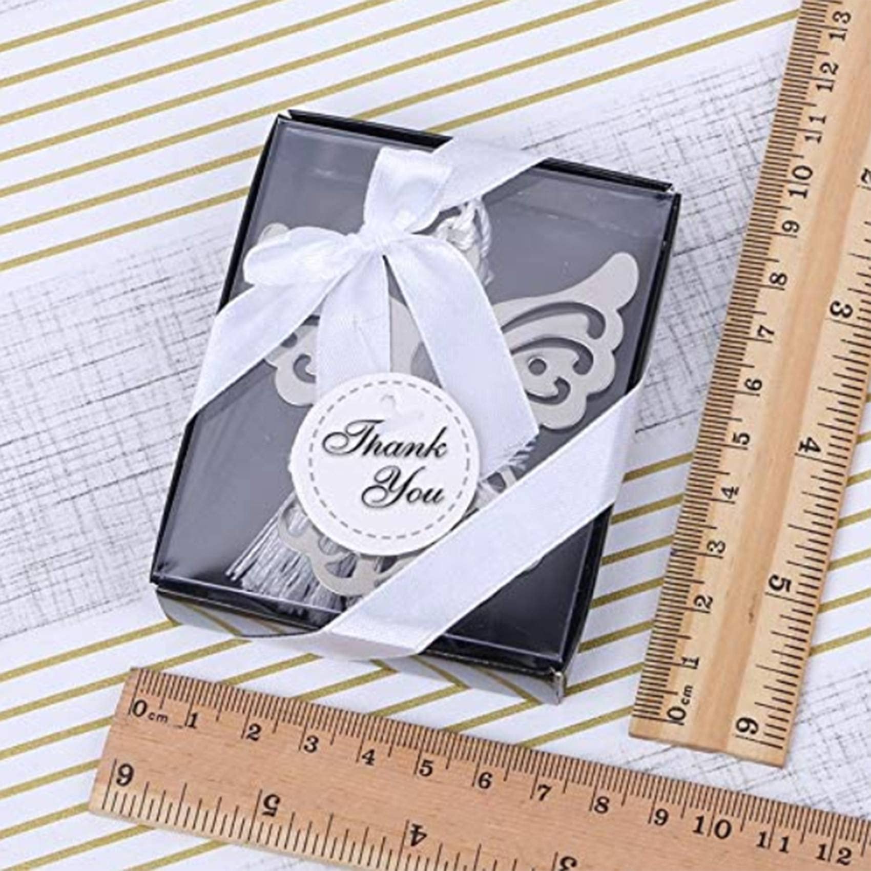 Favore di Segnalibro di nel Metallo da 50 Pezzi con Elegante Nappa di Seta Bomboniera per Feste di Matrimonio Segnalibro Collezione di Amanti del Libro nel Scatola