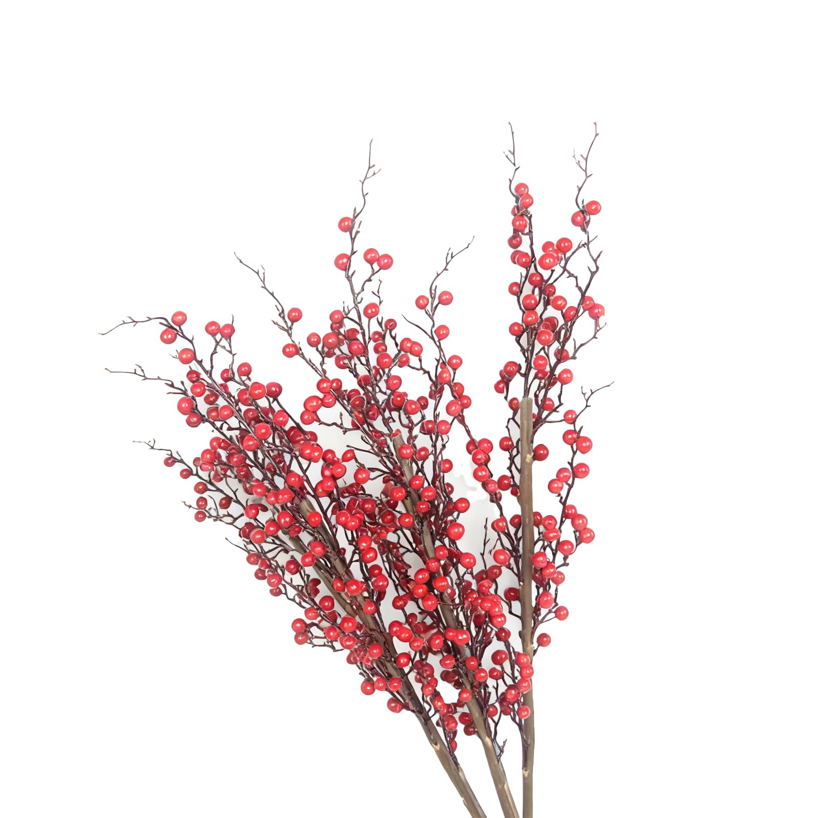 Bacche di Simulazione di Piante Artificiali Vivide Bacche Finte Durevoli Steli di Rosse Fai-da-te per Festival Celebrazioni in Hotel Frutta in Schiuma 2,8 Once (12 forchette di agrifoglio)