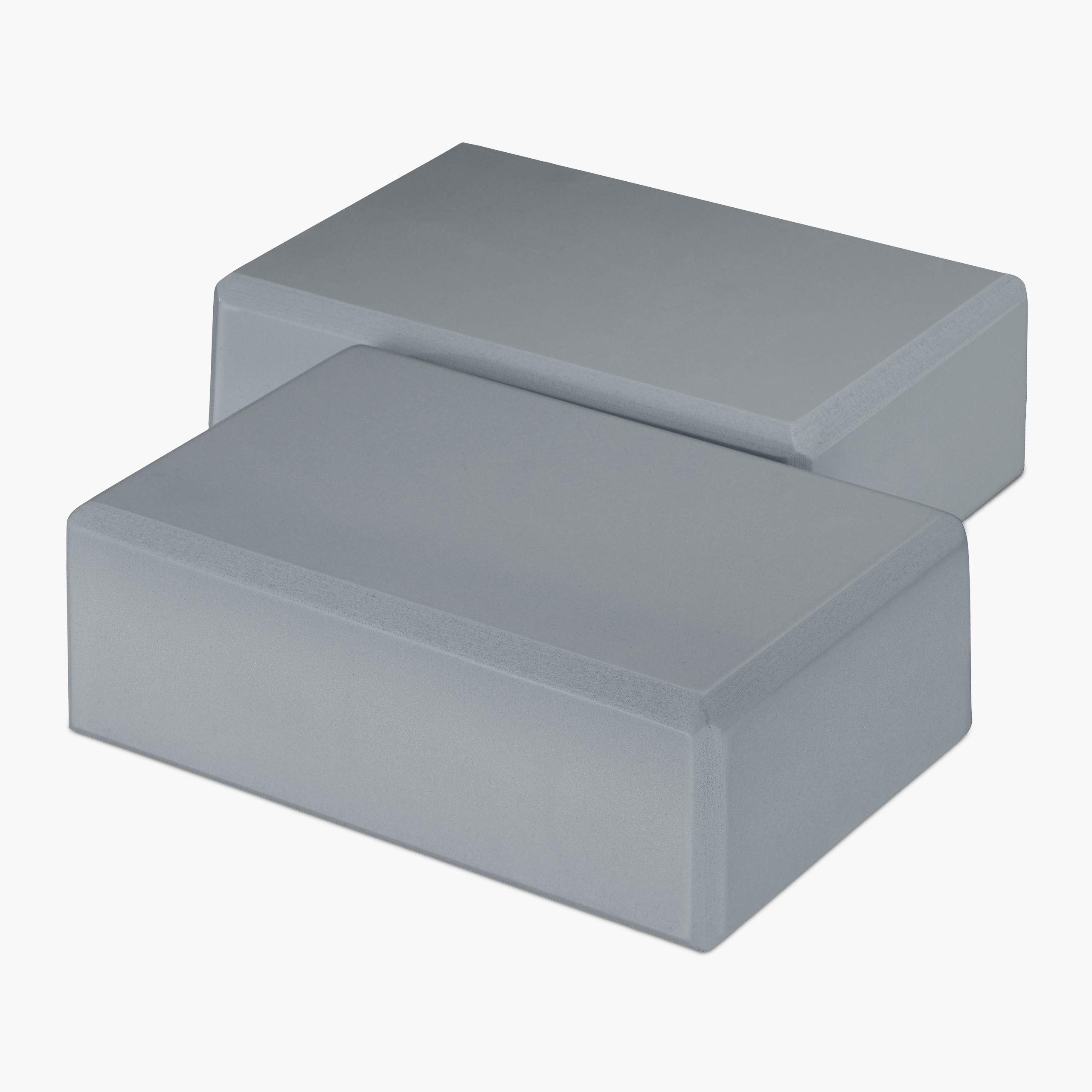 Relaxdays 10 x Blocs de Yoga, Cubes pour Exercices, en Mousse Rigide, antidérapants, H x L x P : 8 x 23 x 15 cm, Gris, en Set