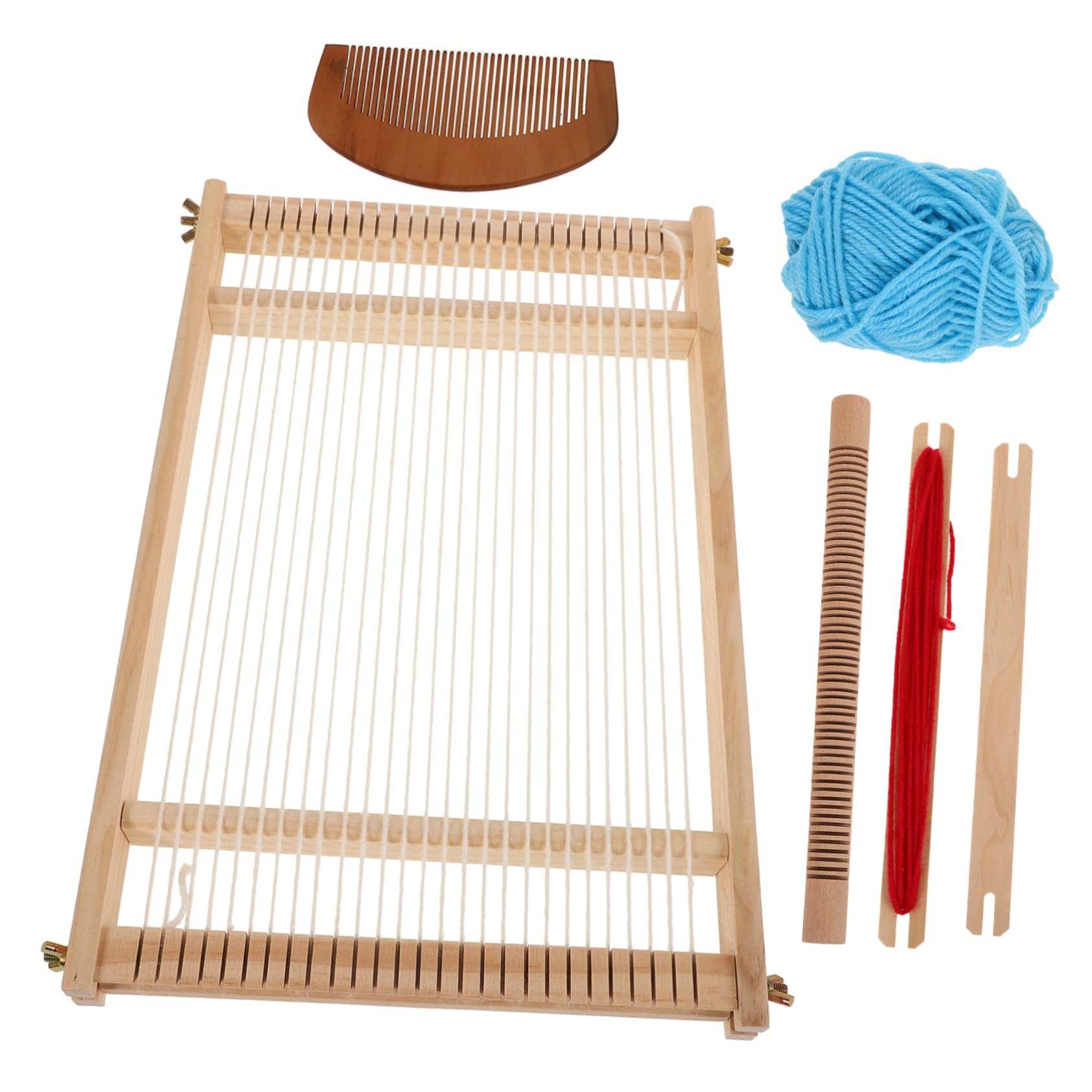 BATHVEVE Telaio per Tessitura in Legno per Ragazzo Ragazza e Giovani Semplice Funzionamento, per Lavori Artigianali e Insegnamento Fai da Te, Strumento Multifunzionale per Colore Casuale