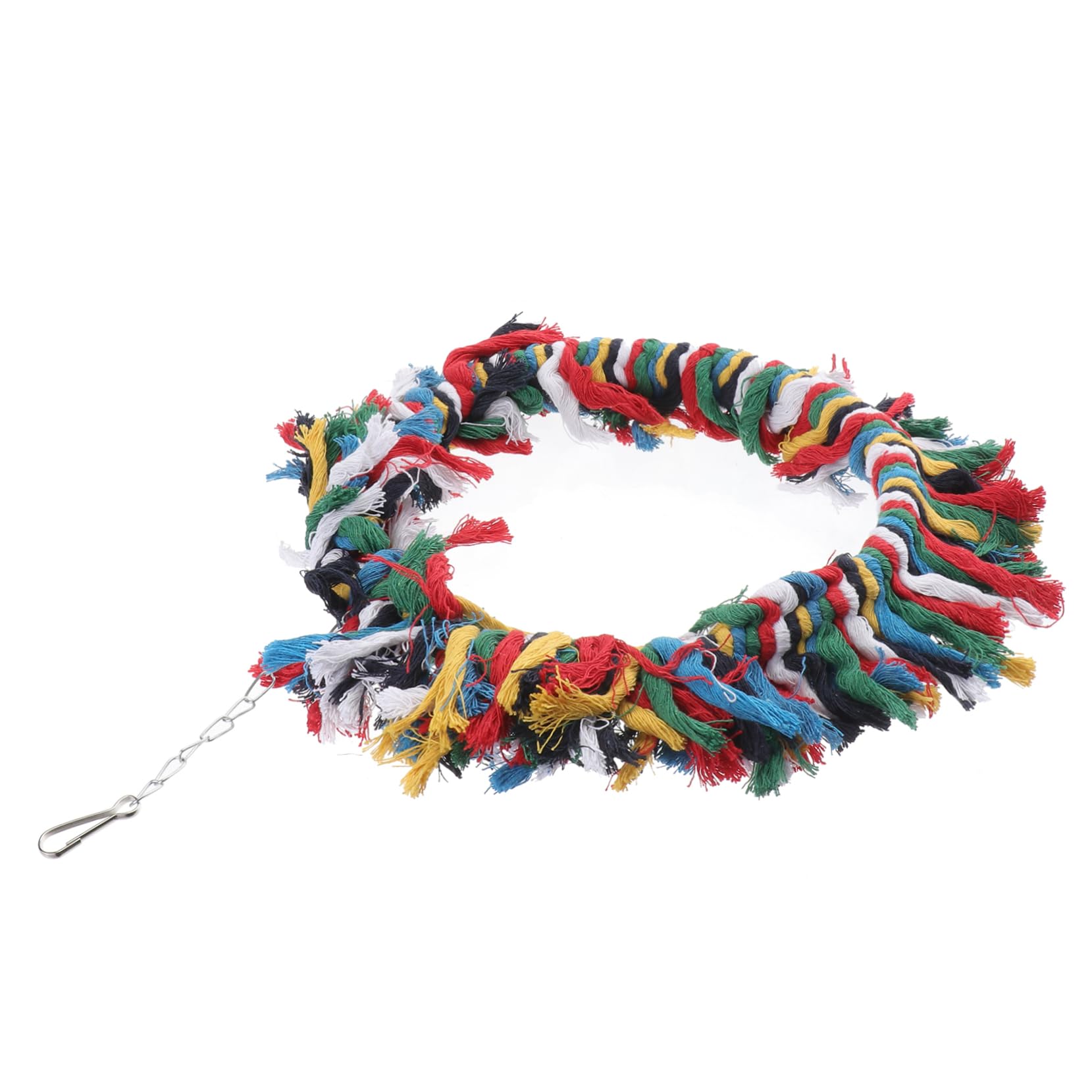 Sosoport 2pezzi Giocattolo Per Pappagalli Cotone Anello Snuggle Colorato Per Uccelli Accessorio Per Arrampicarsi e Preening Gioco Divertente Per Pappagalli Africani e Cockatoos Colori