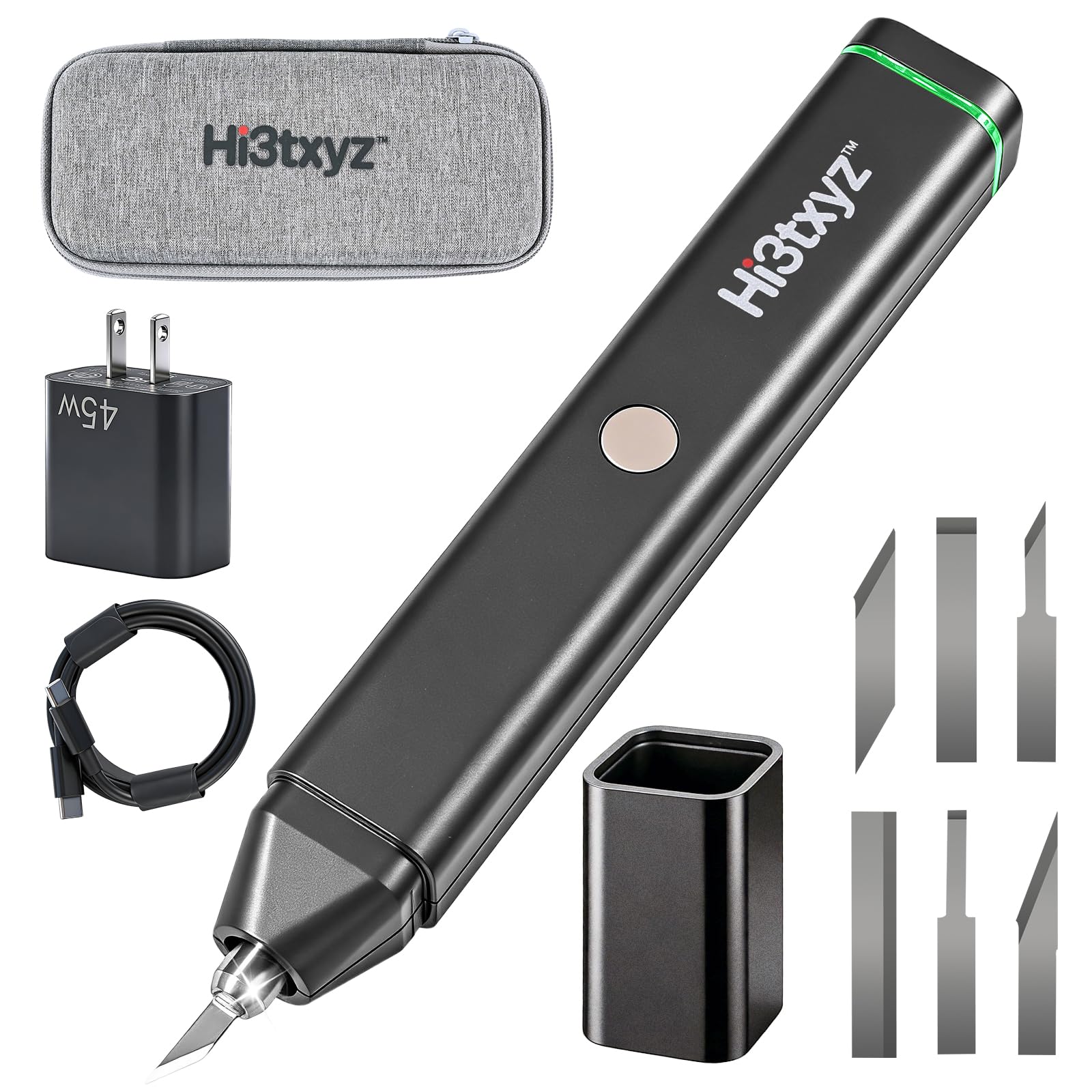40KHz Ultraschall-Schneidemesser, 45W Ultraschall Messer Leistung, TYPE-C, für 3D-Druck, Modellbau, DIY, 120g Handgehaltenes Ultrasonic Cutter mit 90 Ersatzklingen