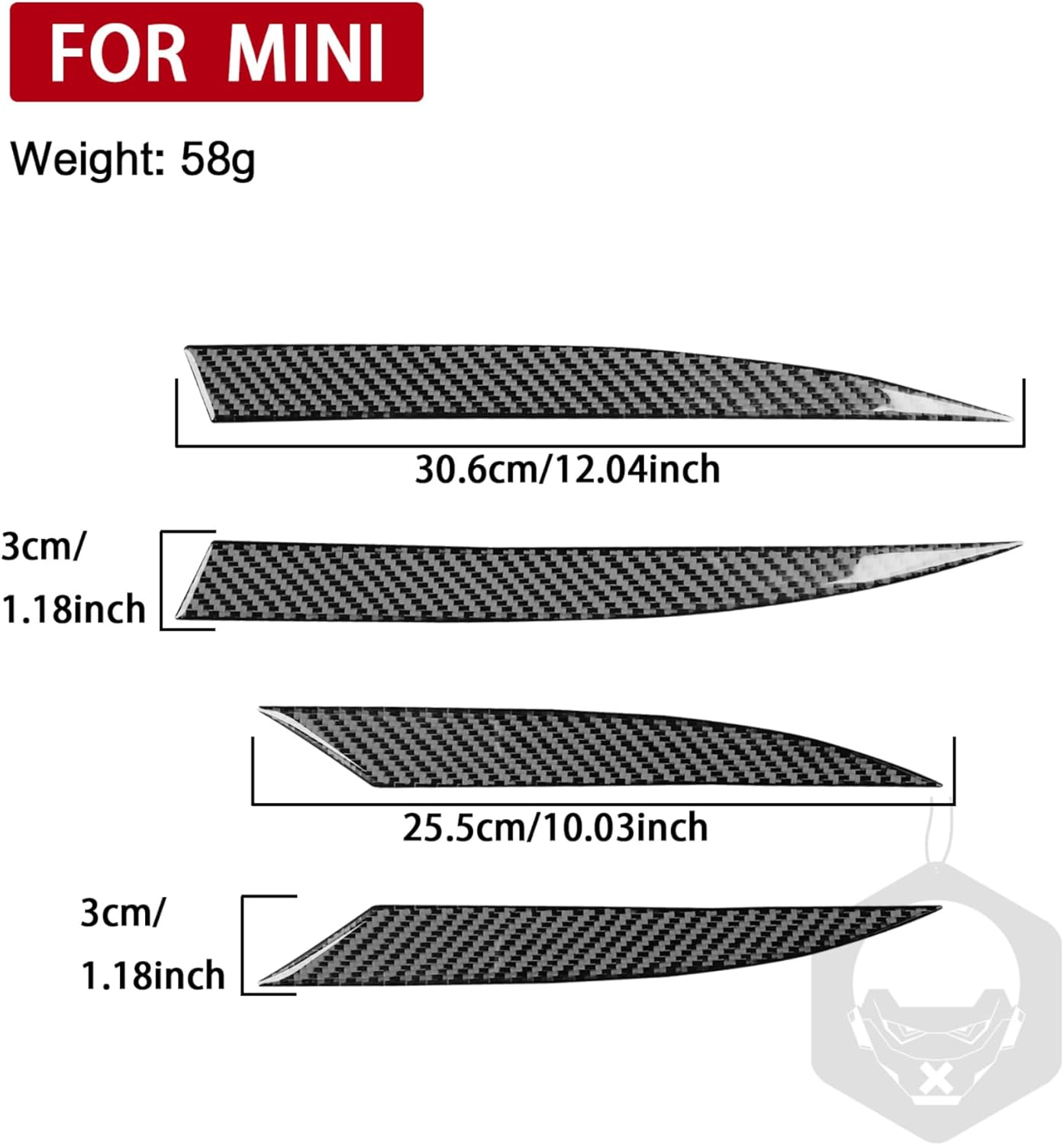 Compatible with MINI Cooper F60 Countryman 2017-2023 Carbon Fiber Car Interior Accessories Decoration Decal Sticker Trim (Roof Rack Trim Strip)