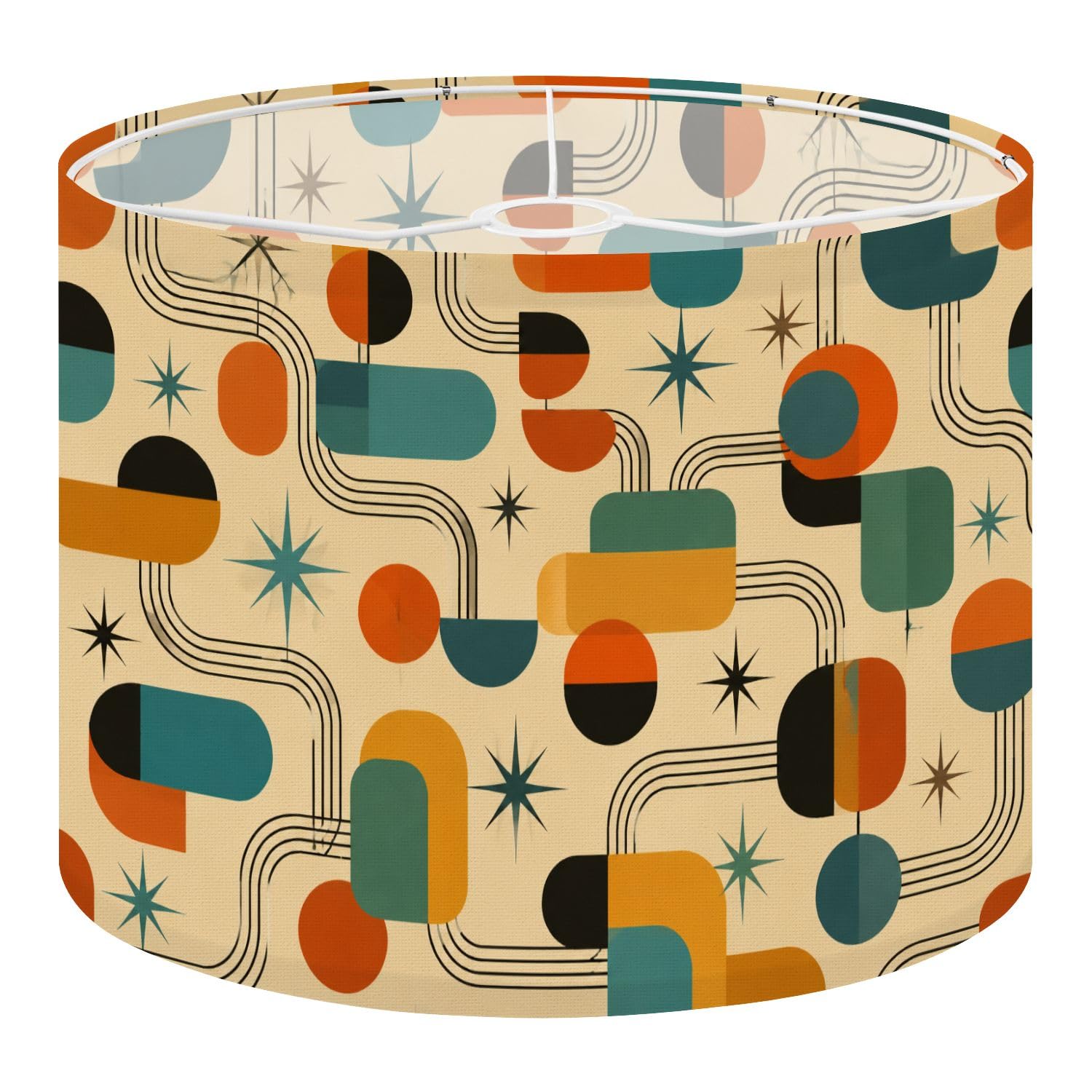 Deruinvaio Multi3 2Pcs 13In Lampshade Lamp Shade Retro Geometric Mid Century For Ceiling Light, Table Lamp Floor Lamp Easy Assembly Replacement Light Shade