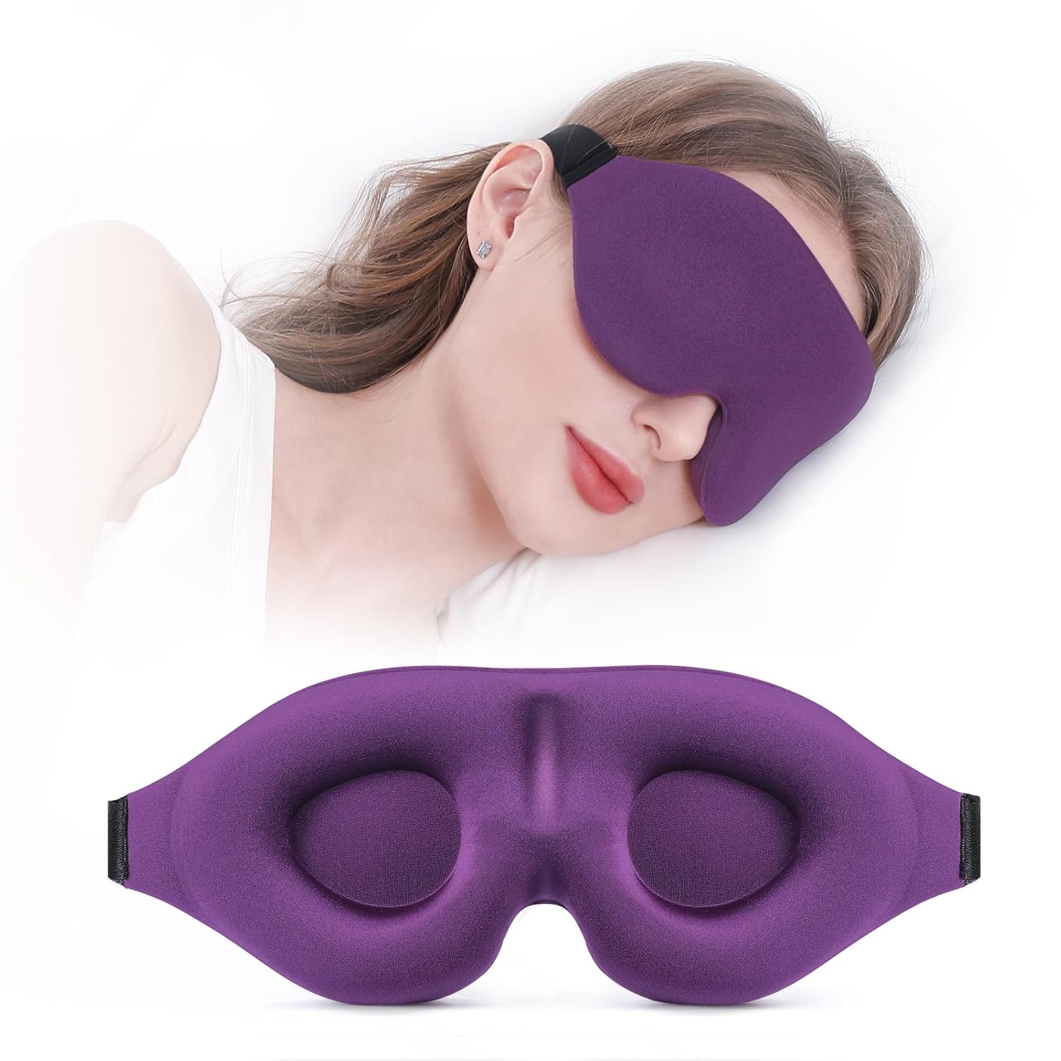 YIVIEW Sleep Mask for Side Sleeper Complete Light Blocking 3D Sleeping Eye Mask Soft Breathable Eye Cover for