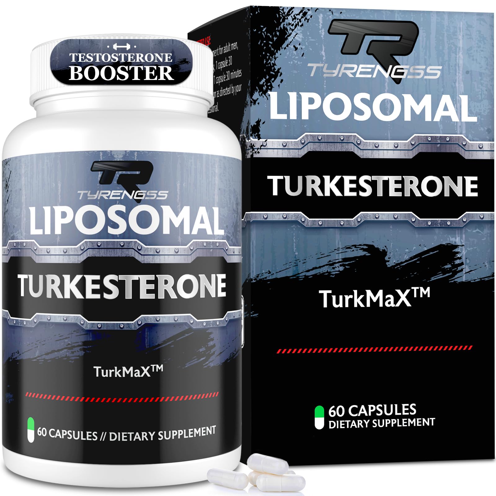 Liposomal Turkesterone Supplement for Men - Testosterone Supplement for Men, Male Enhancing Test Boost for Workout - 60 Capsules
