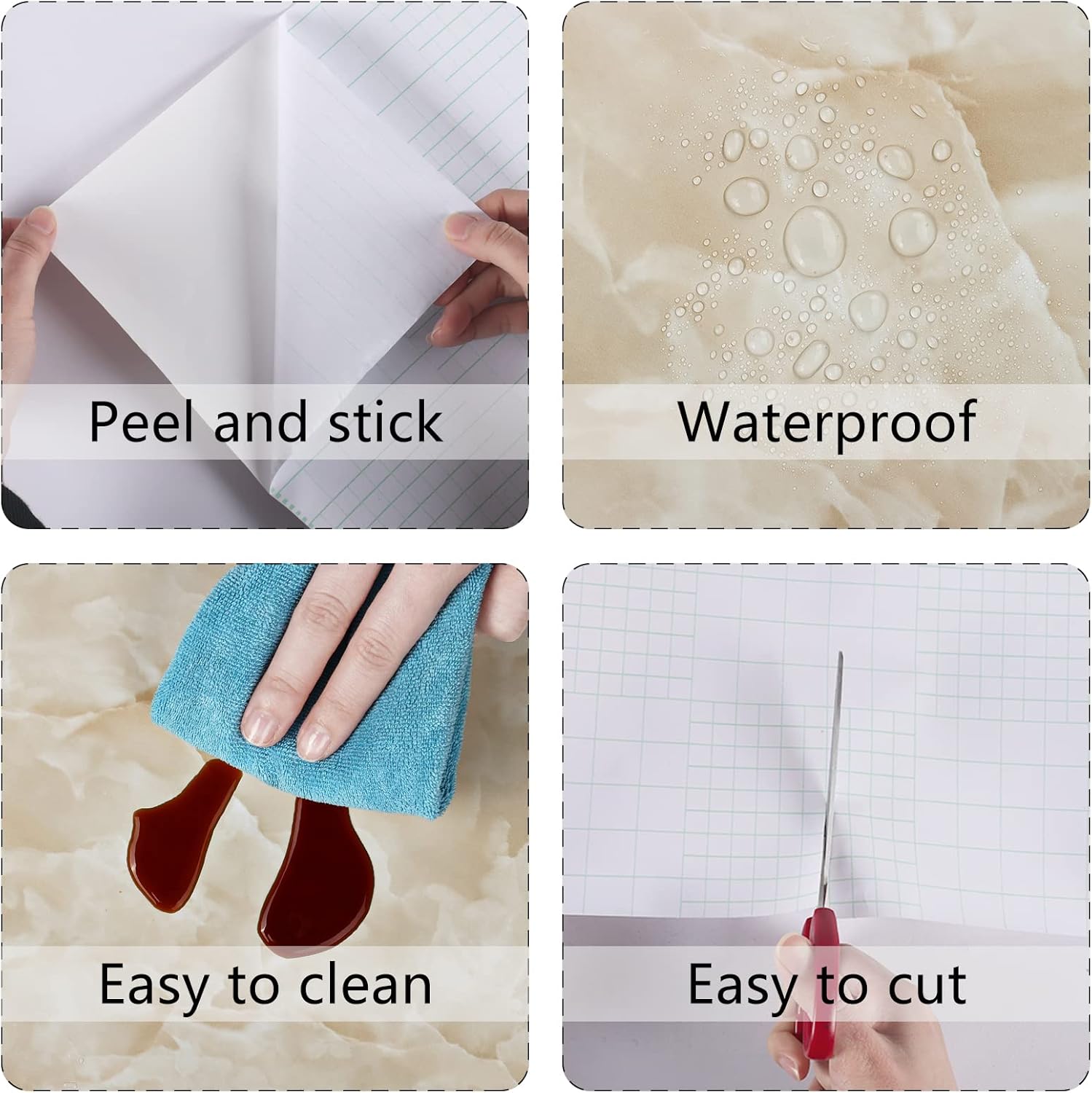 Glossy Beige Marble Contact Paper for Countertop Vinyl Peel and Stick Marble Wallpaper for Walls Kitchen Bathroom Waterproof Granite Self Adhesive Contact Paper for Cabinets Desk Table Top 24''x394''