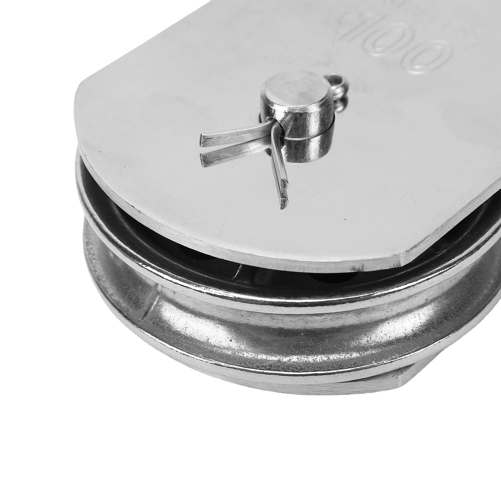 ViaGasaFamido Polea Simple Resistente de Acero Inoxidable, Polea de Cable de 4 "con Gancho Giratorio para Garaje y Barco, Cuerda de 3/8"
