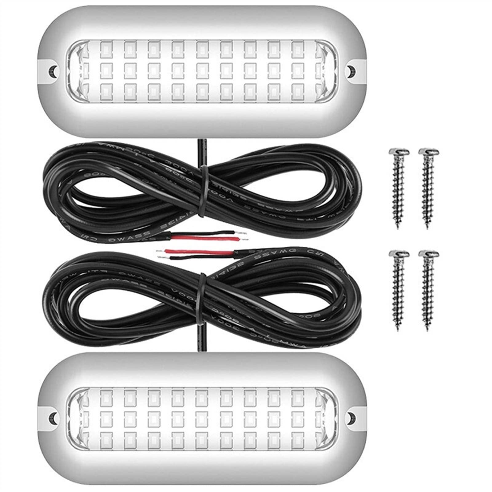 Luz para Piscina Luces de yates de barco submarino impermeable IP68 Luces de espejo marino de pontón de acero inoxidable 27 DIRIGIÓ Iluminación submarina, 3.5 pulgadas Luces Sumergibles ( Color : Rood