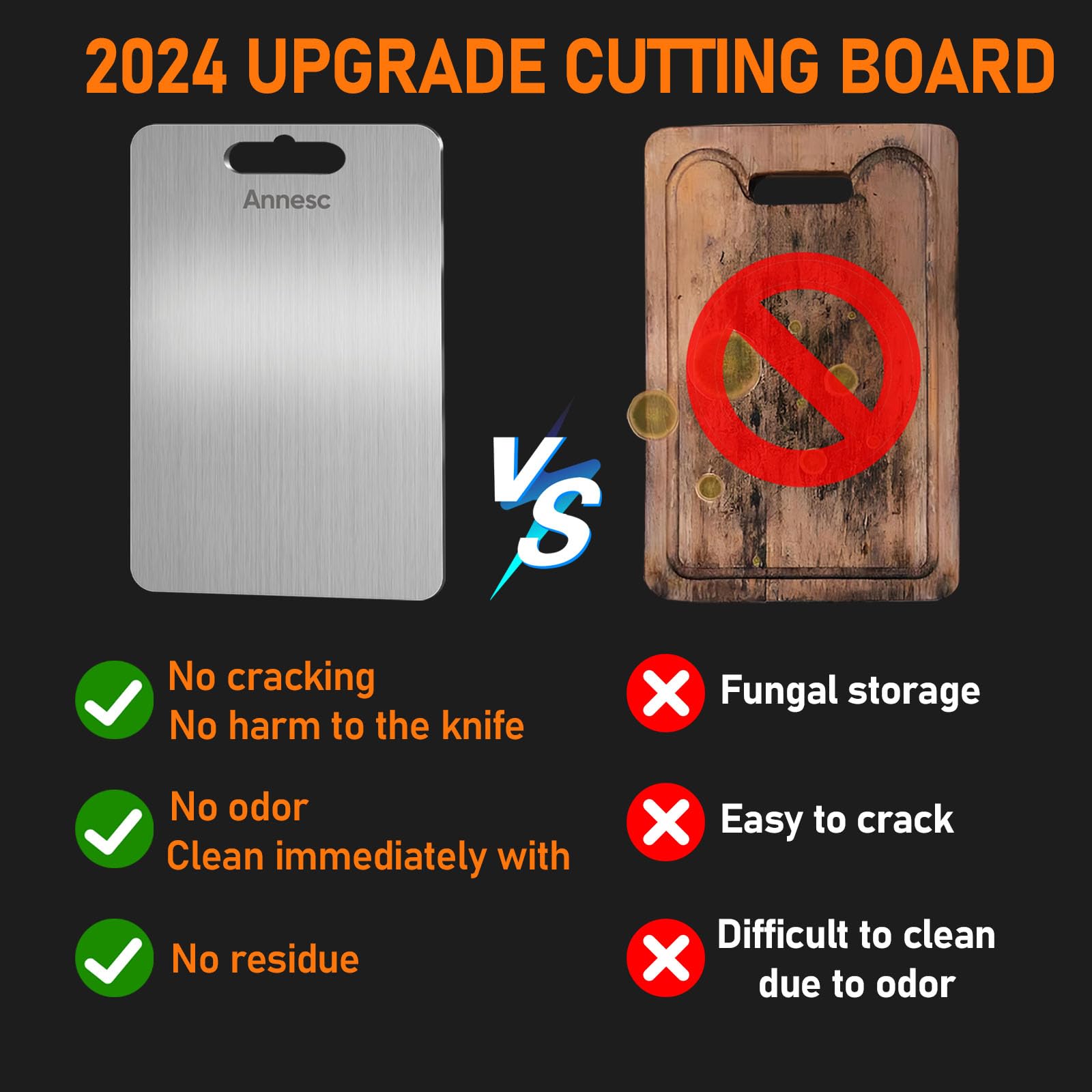 Titanium Cutting Board,100% Pure Titanium Cutting Boards for Kitchen,Latest thickened version,Dishwasher safe,Double-sided available,perfect for a variety of cooking tasks,Thickness 0.06in