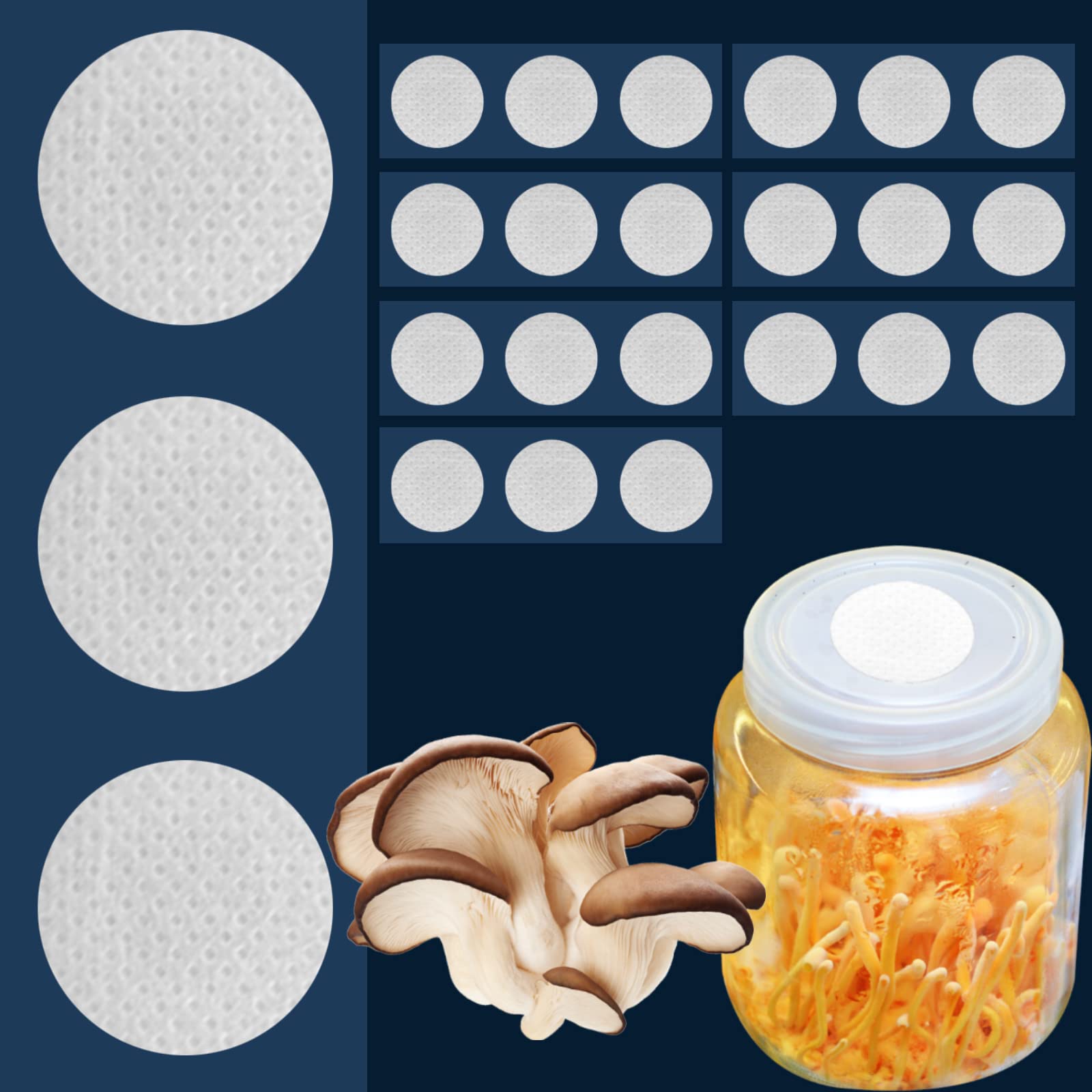 ZHANXUBIO Membrane Filter Self Adhesive 20mm 58mm 65mm 82mm 90mm Strong Adhesive Filter Disc for Mushroom Growing (58mm, 24)-image-36