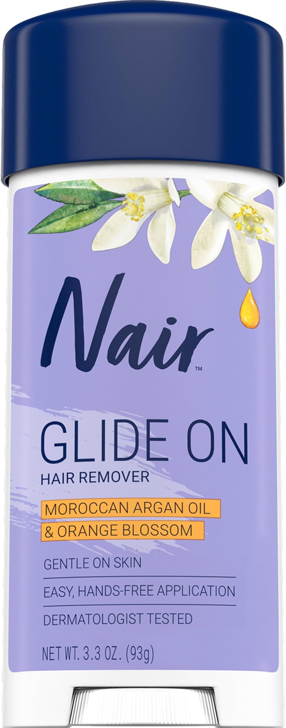 Glide On Hair Removal Cream, Arm, Leg, and Bikini Hair Remover, Depilatory Cream, 3.3 Oz Stick